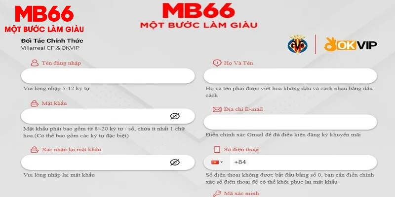 Đăng ký MB66 là bước khởi đầu vô cùng quan trọng